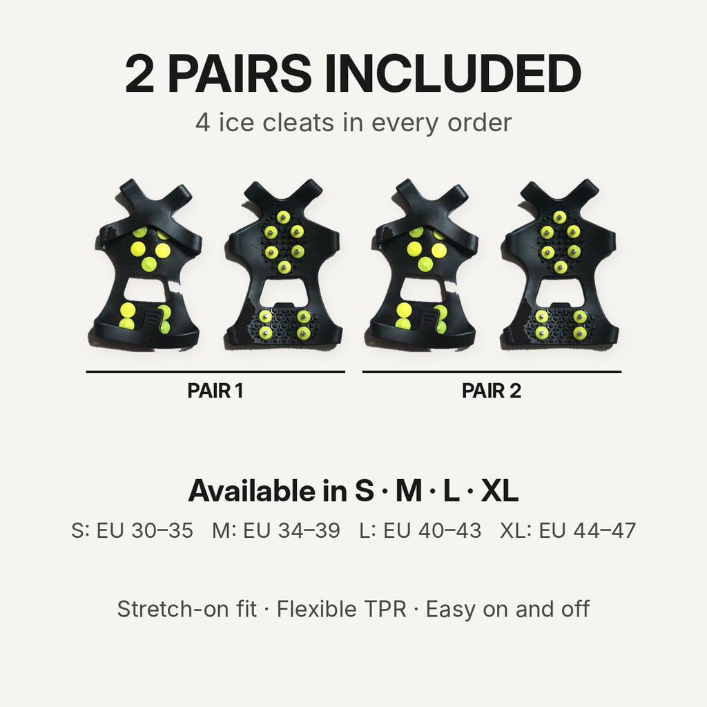 Northway Ice Grip Pro – Ice Cleats for Boots & Shoes, Anti-Slip Snow Traction (2 Pairs)